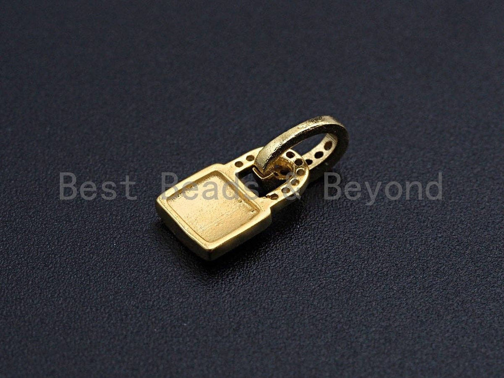 Enamel Colorful Heart On Lock Shape Pendant,CZ Micro Pave Oil Drop pendant,Enamel pendant,Enamel Jewelry,8x12mm,sku#Z645