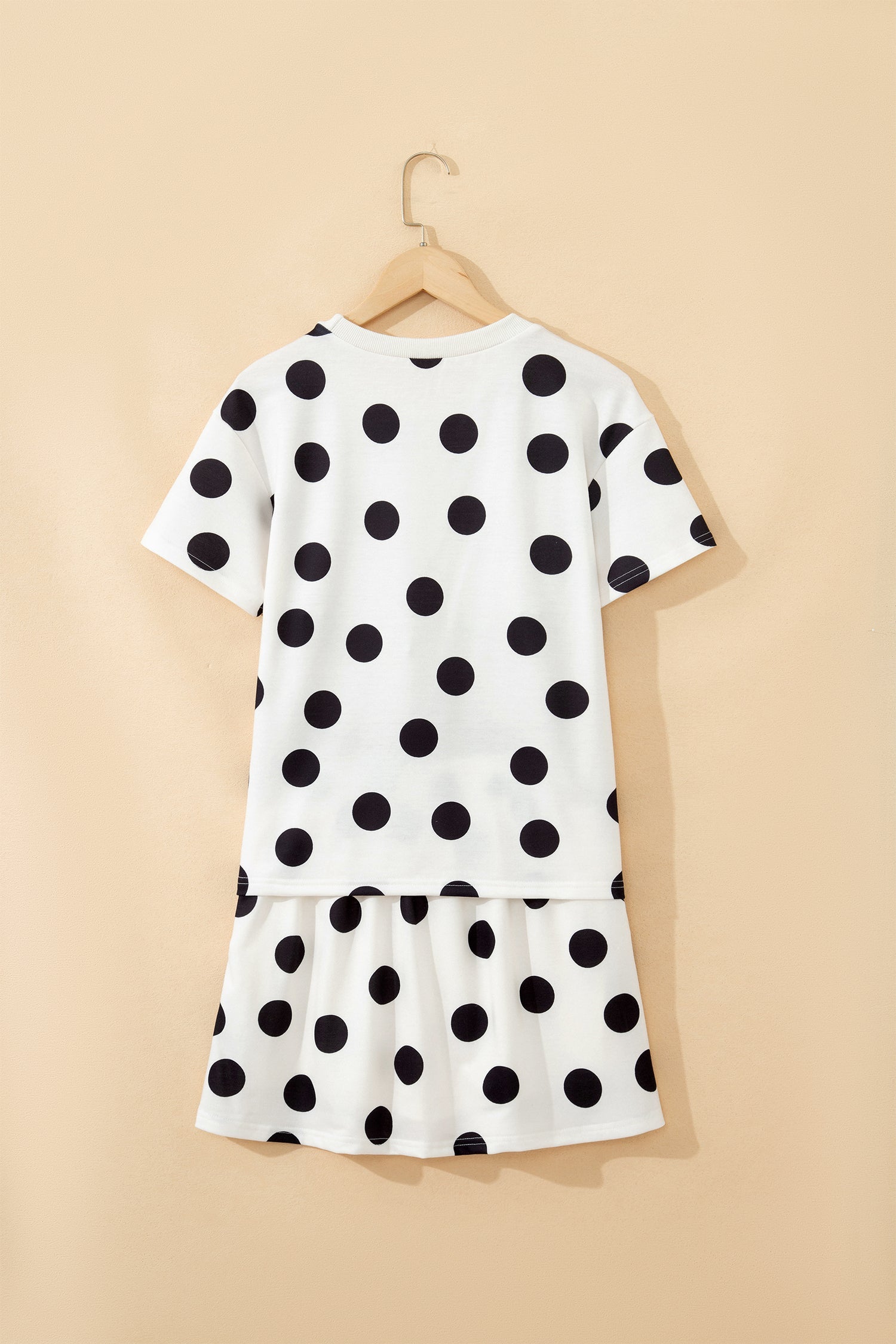 Aurelia Dot Short Sleeve Top Set-Threaded Pear