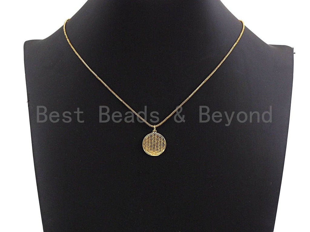Patterned Coin Pendant/Charm,Silver/Gold/Rose Gold/Black Tone, 19x17mm, Sku#Z430