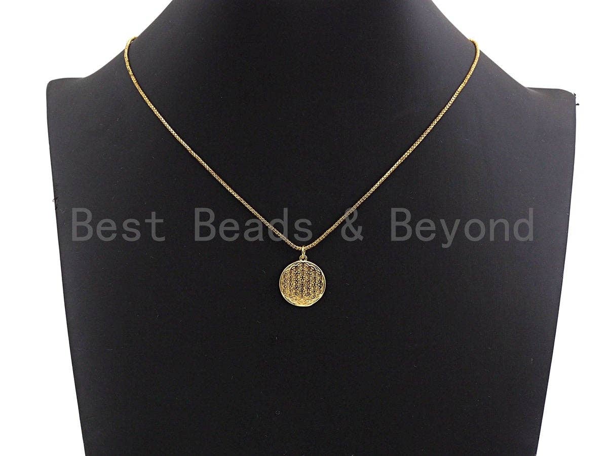 Patterned Coin Pendant/Charm,Silver/Gold/Rose Gold/Black Tone, 19x17mm, Sku#Z430