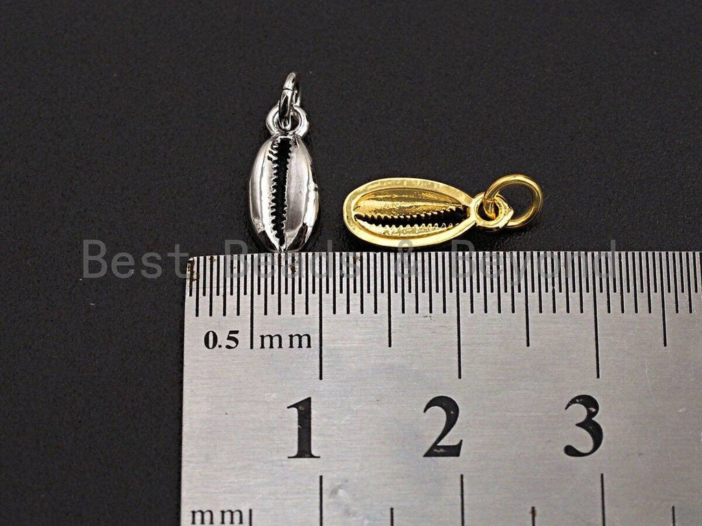 Oval Shell Shaped Pendant/Charm, Cubic Zirconia Pendant Charm,6x13mm,sku#Z562