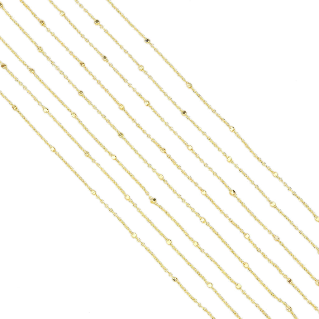 Unfinished Dainty Square Cable Chain by Yard, sku#ZX162