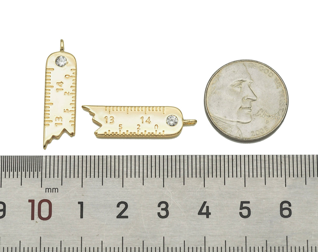 CZ Ruler Charm, Sku#ZX42
