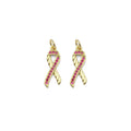 Fuchsia CZ Red Ribbon Charm, Sku#LX335
