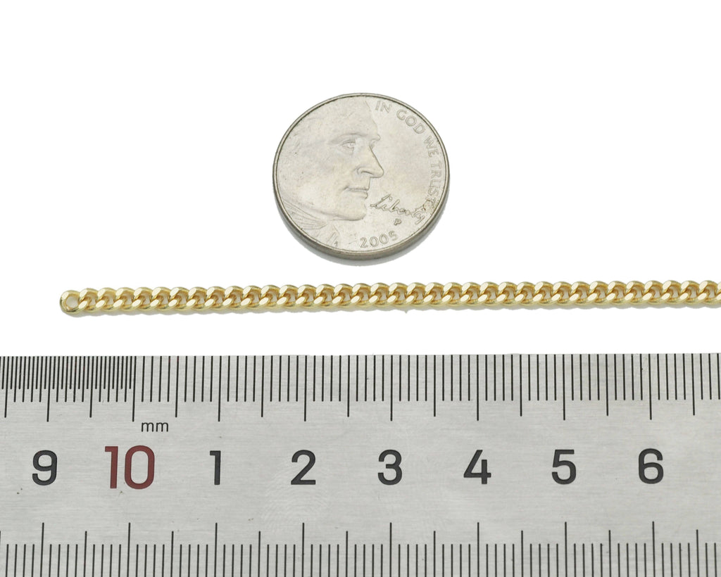 Thin Gold Cuban Chain by Yard, sku#LX158