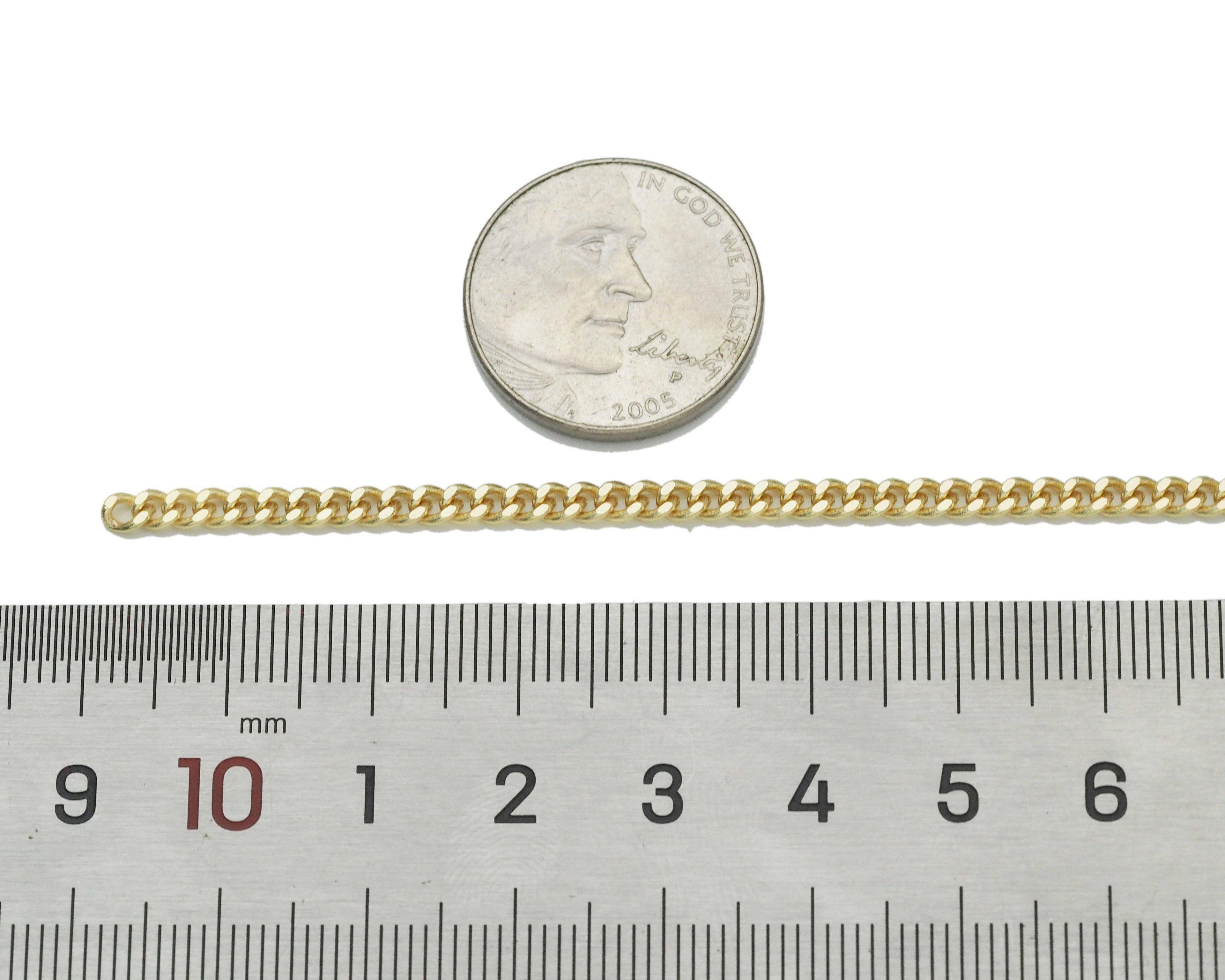 Thin Gold Cuban Chain by Yard, sku#LX158