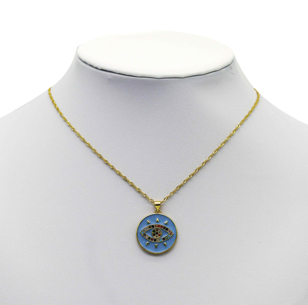18K Gold Dainty Singapore Chain Necklace, DNA Gold Chain Necklace, sku#EF151