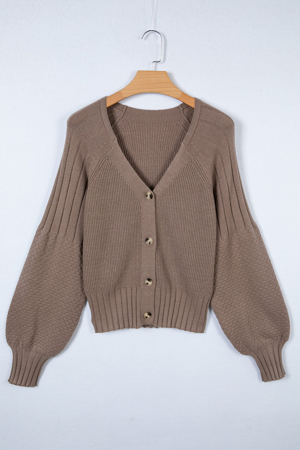 Briana Mixed Texture Knit Sweater-Threaded Pear