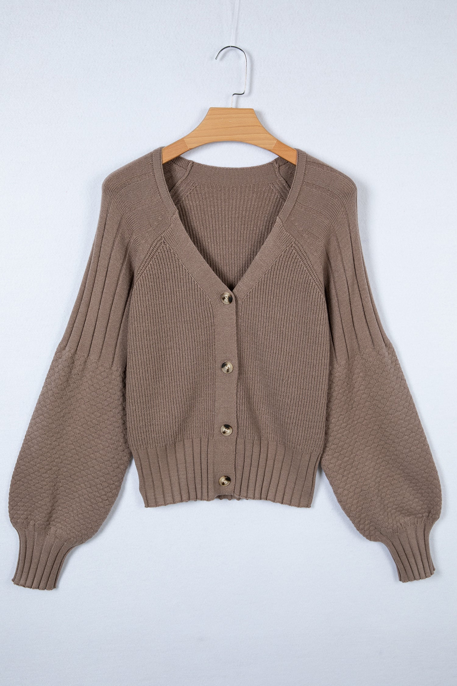 Briana Mixed Texture Knit Sweater-Threaded Pear