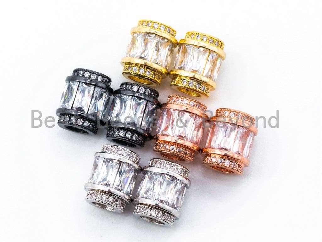 CZ Drum Shape Spacer Beads, 10x12mm, Sku#G267