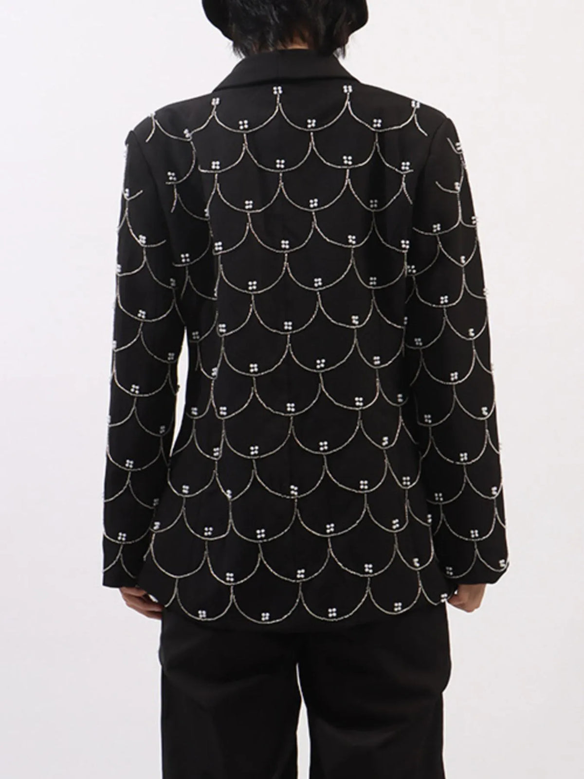 Pearl Detail Long Sleeve Blazer