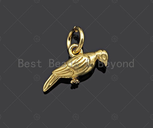 18K Dainty Gold Bird Shape Pendant/Charm, Cute Bird Charm, Necklace Bracelet Charm Pendant,6x13mm, Sku#Y399