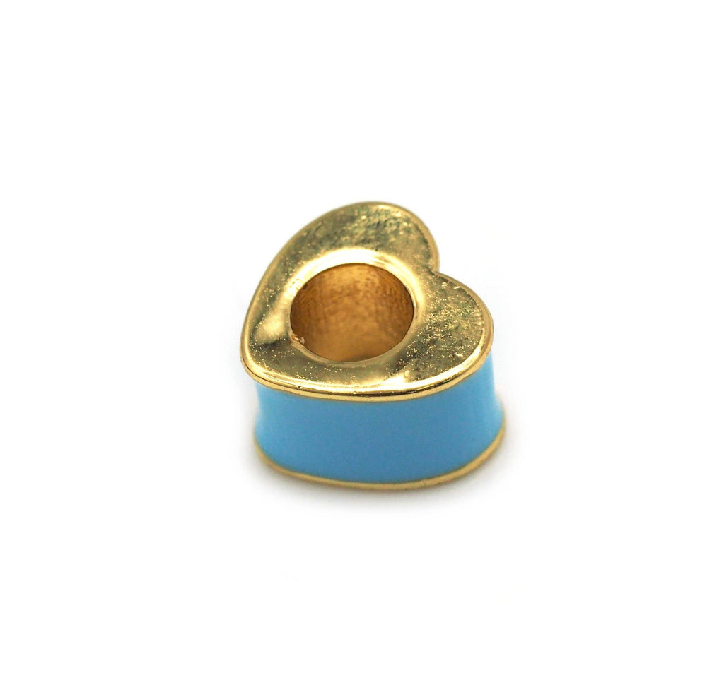Enamel Heart Spacer Beads, Sku#G432