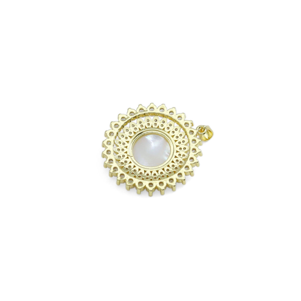 Beautiful CZ Mop Mother of Mary Pendant Charm, Sku#LX565