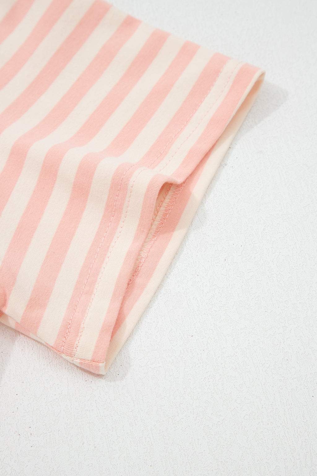 Adelina Stripe Contrast Loose Tee Set-Threaded Pear