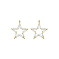 Clear Baguette CZ Gold Five Point Star Charm, Sku#Y821