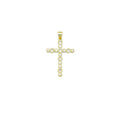 Clear CZ Gold/Silver Cross Charm Pendant, Sku#Y1021