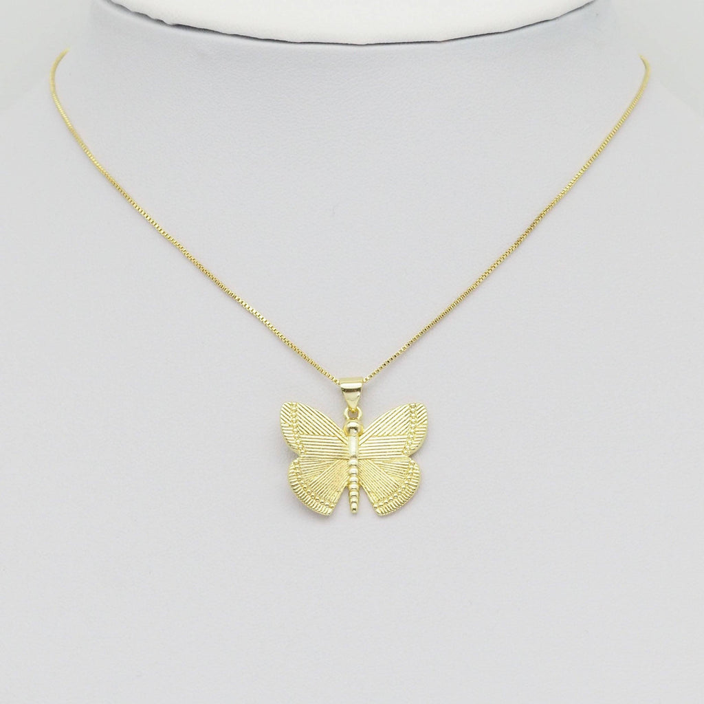 Gold Silver CZ Butterfly Shape Charm, Sku#Z1471