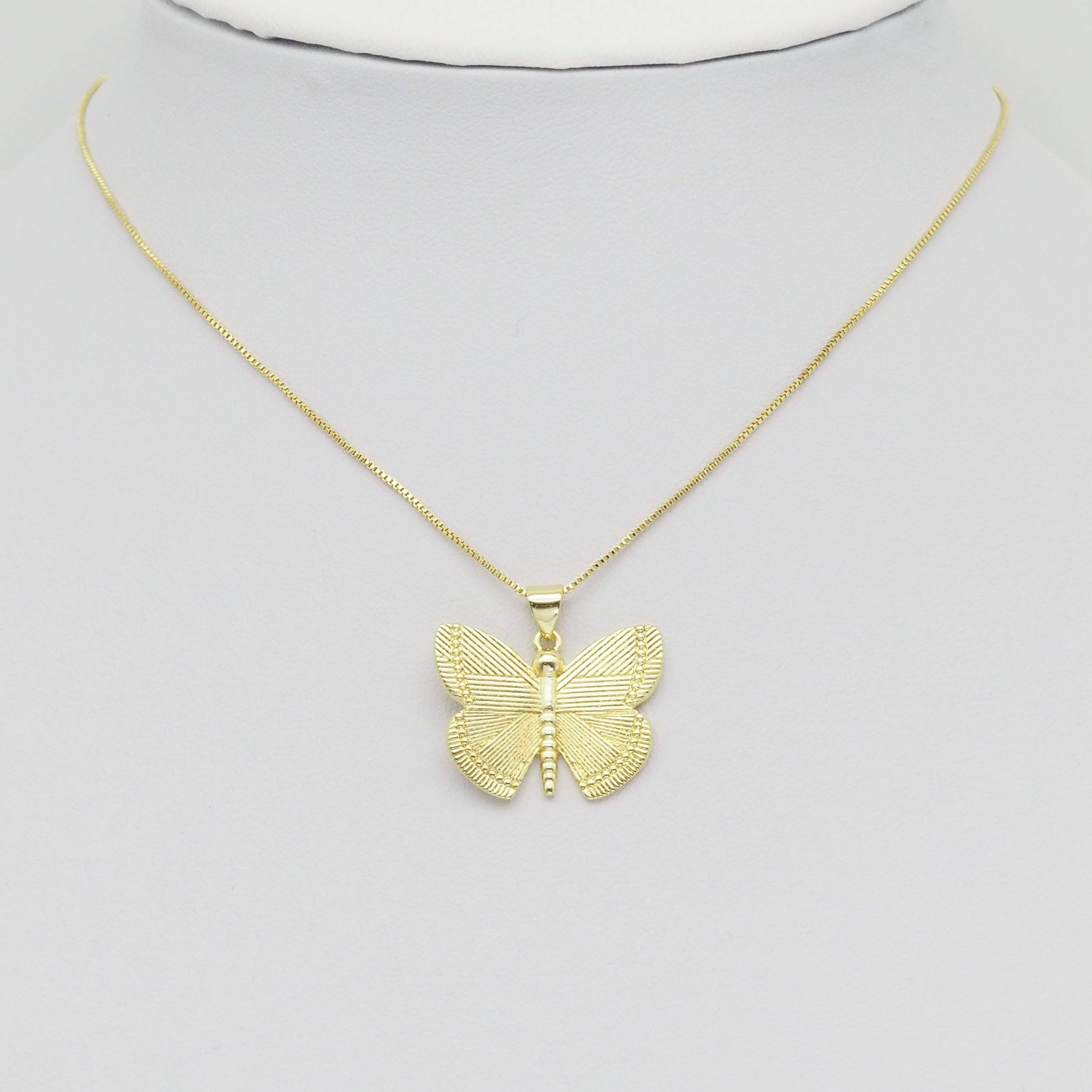 Gold Silver CZ Butterfly Shape Charm, Sku#Z1471