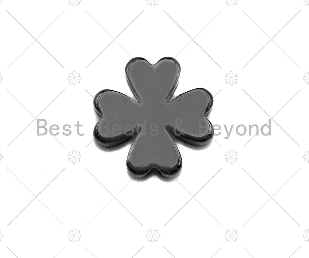 5pc Four Leaf Clover Spacer Beads, Gold/Silver/Rose Gold/Black Quatrefoil Clover Beads, 3x10mm, sku#Y307