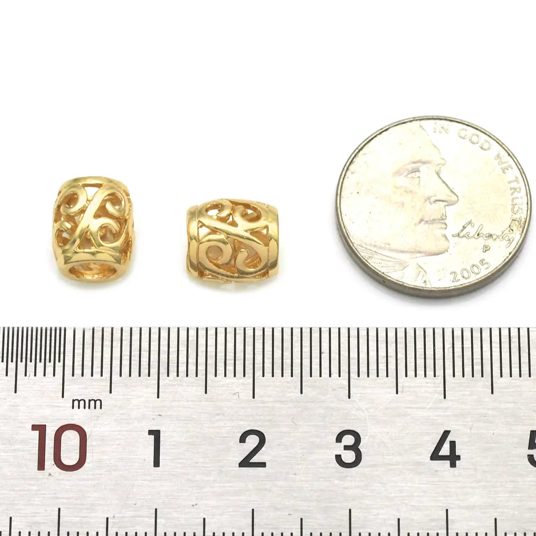 Gold Filled Drum Shape Spacer Beads, Sku#ZX125