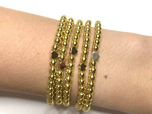 5pc/10pc Shiny Heart Spacer Beads, Gold/Silver/Rose Gold/Black Heart Beads, Dainty heart Space pave Beads, 3x7mm, sku#Y306