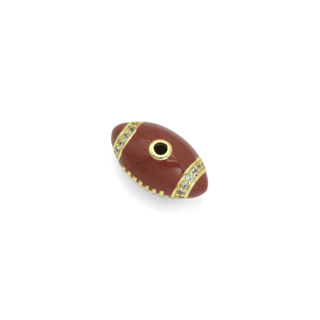 Football Spacer Beads Gold Spacer charm, Sku#LX814