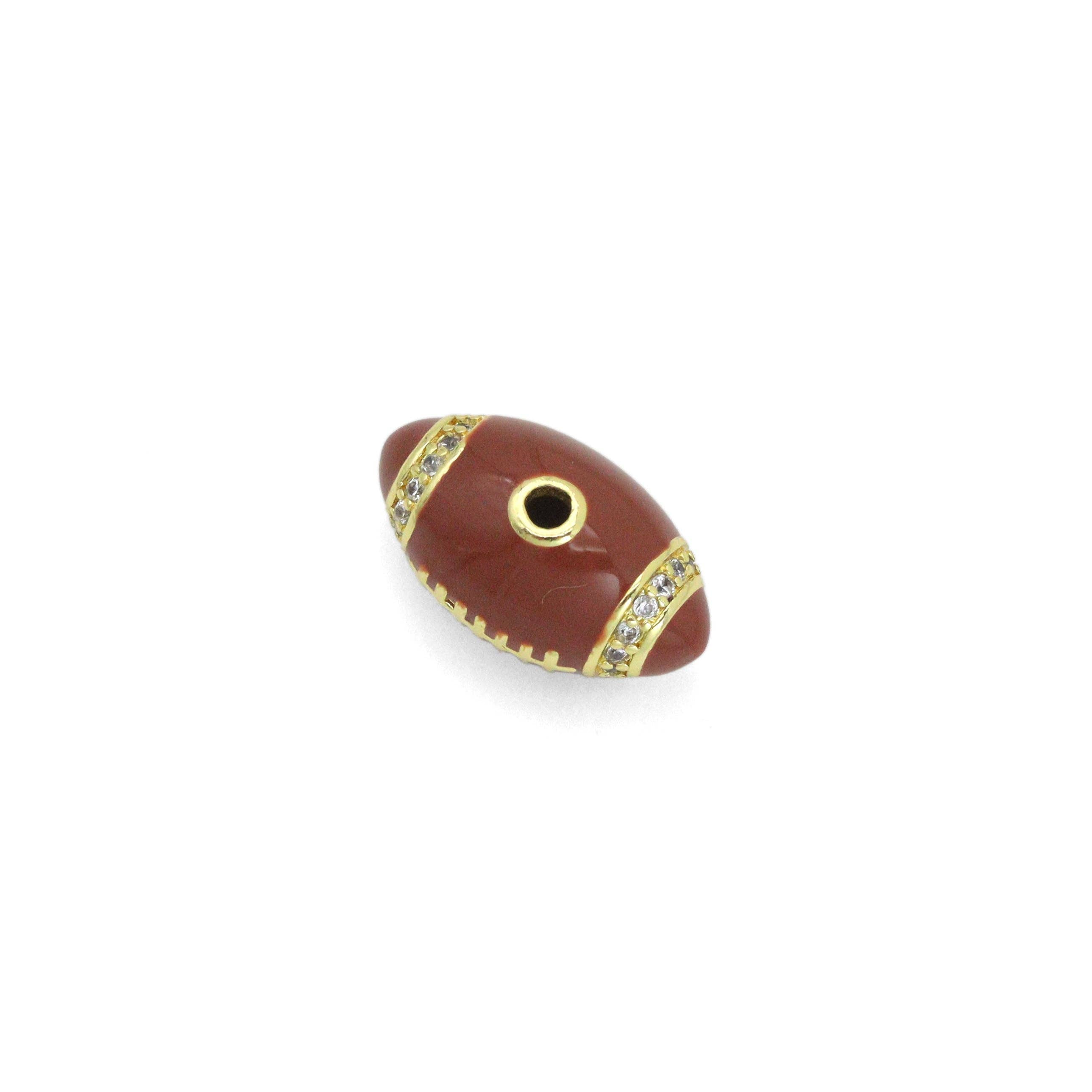 Football Spacer Beads Gold Spacer charm, Sku#LX814