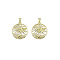 Clear CZ Sun Coconut Tree Beach Charm, Sku#LX364