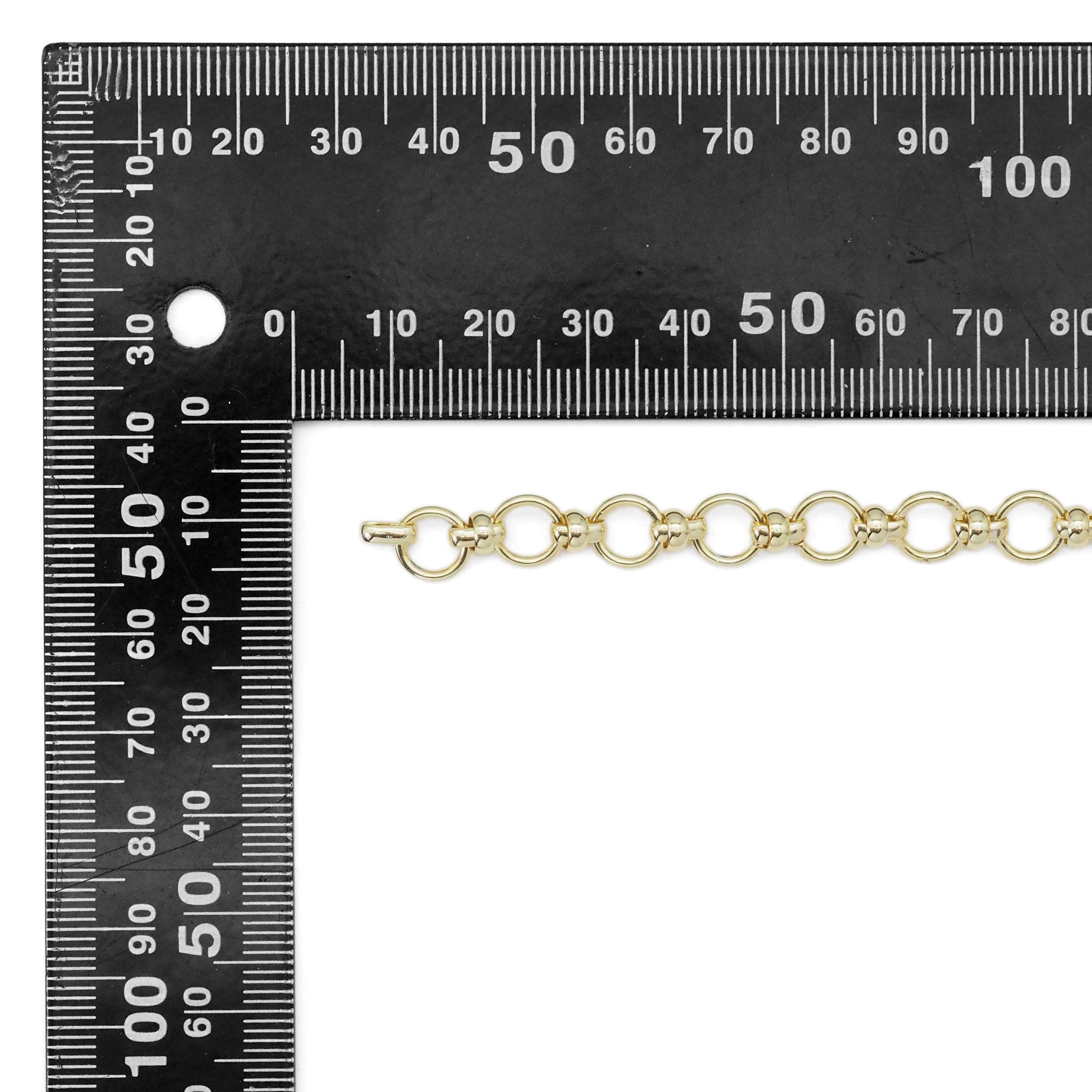 Handmade Gold Silver 8mm/6mm Round Link Chain SKU#LX381
