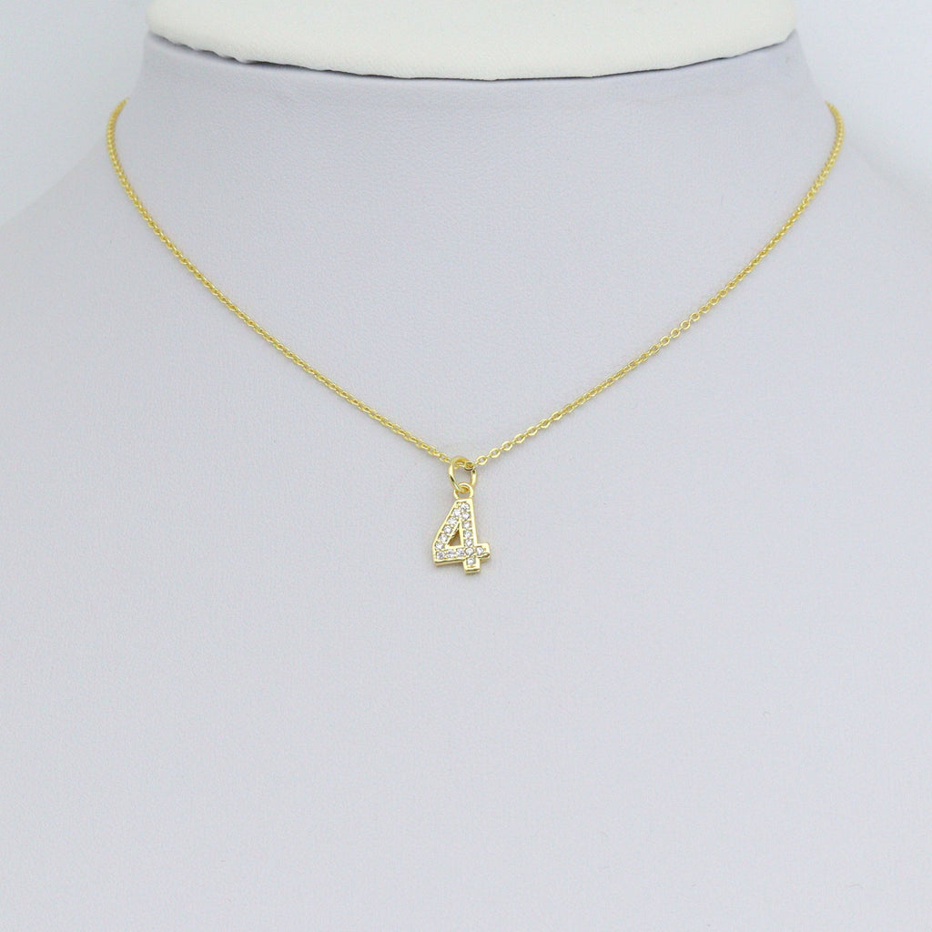 Clear CZ Ten Arabic Numer  Charm Pendant, Sku#LX798
