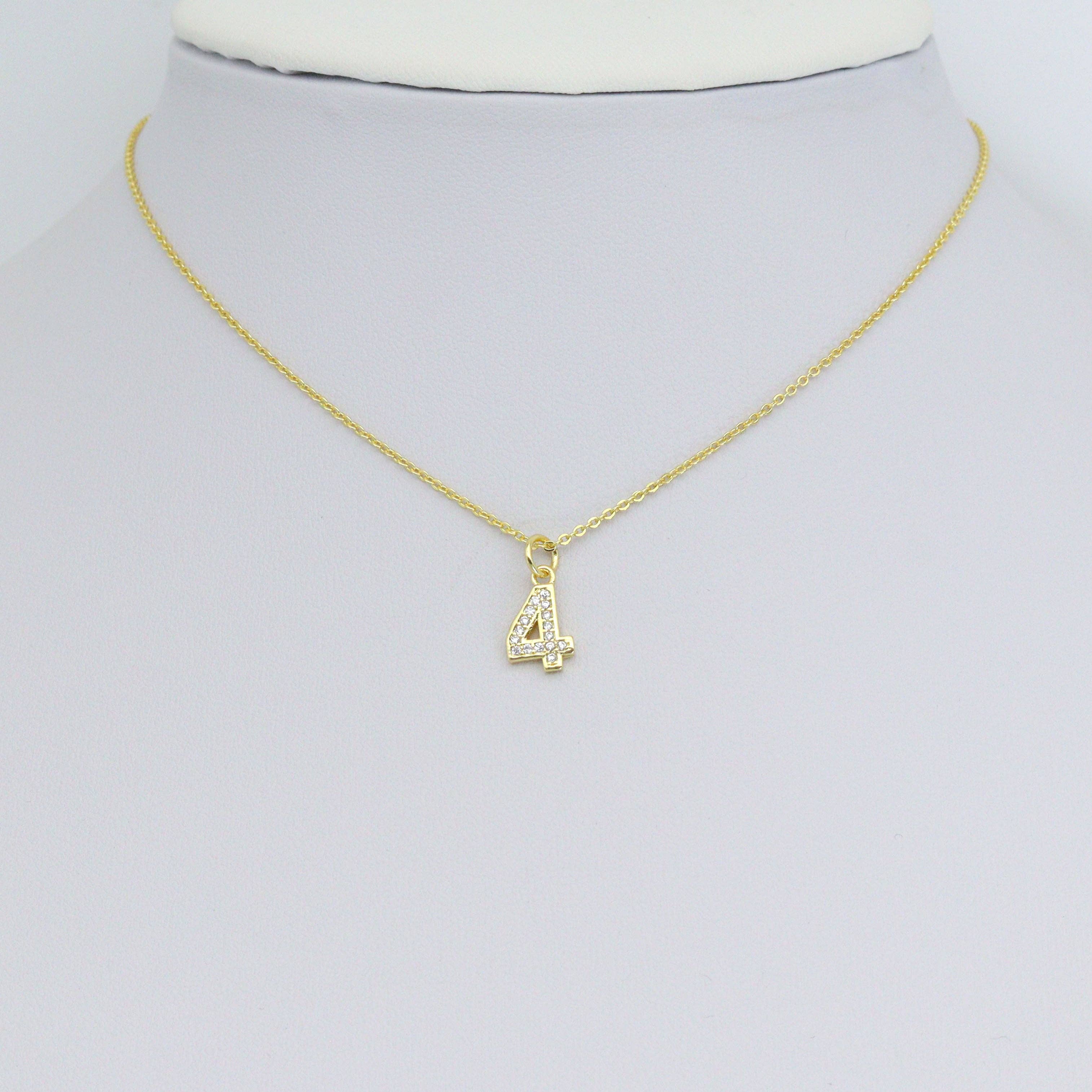 Clear CZ Ten Arabic Numer  Charm Pendant, Sku#LX798
