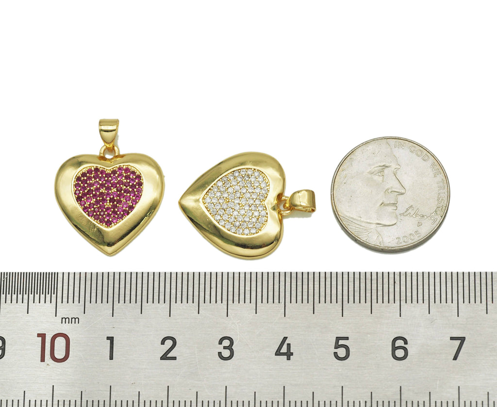CZ Heart Charm, Sku#LX16