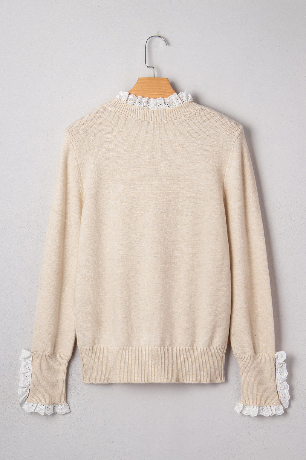 Madalyn Patchwork Cuffs Loose Sweater-Threaded Pear