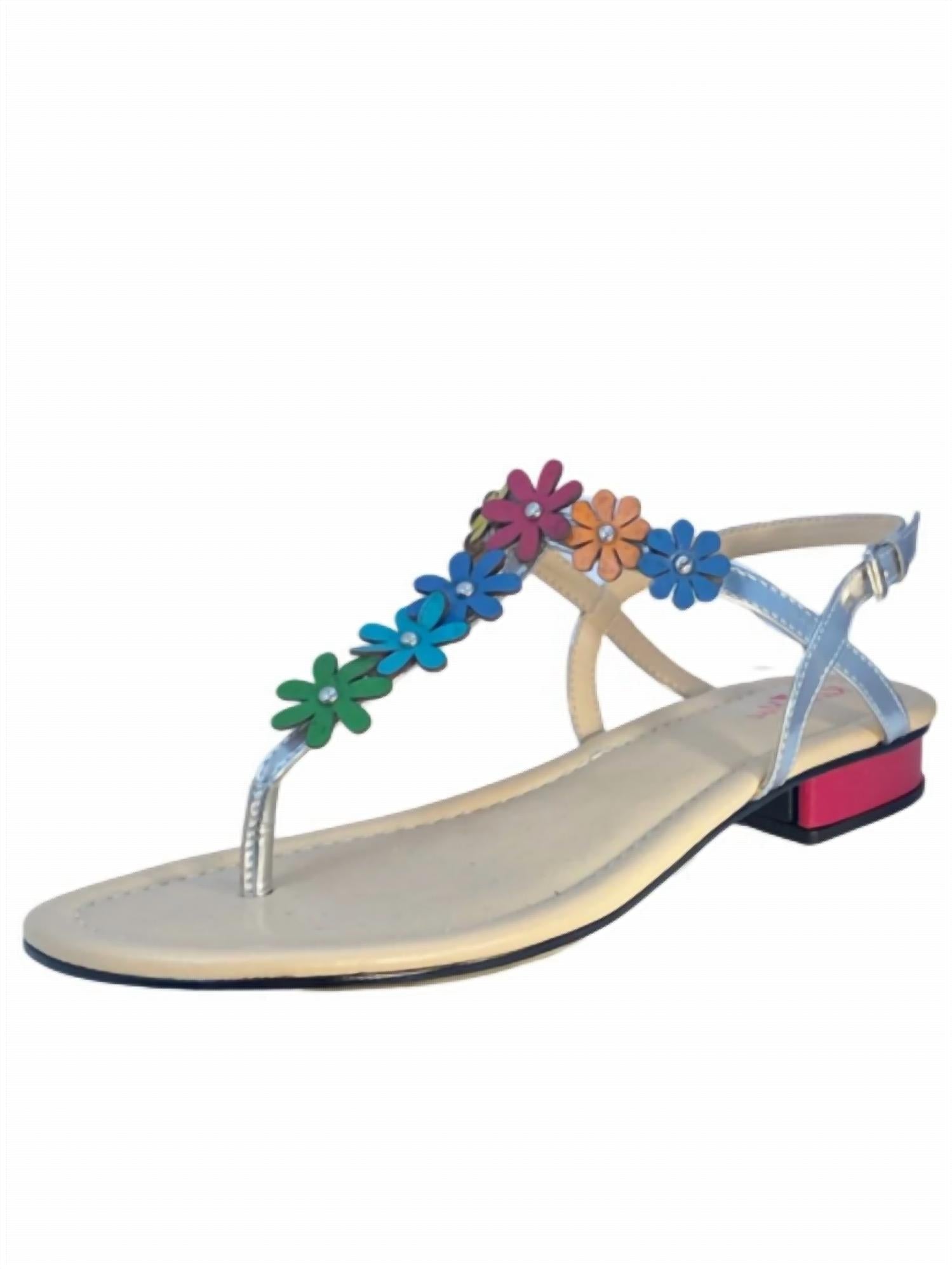 Women's Stunning Colored Flowers Sandal-Rack Hunt