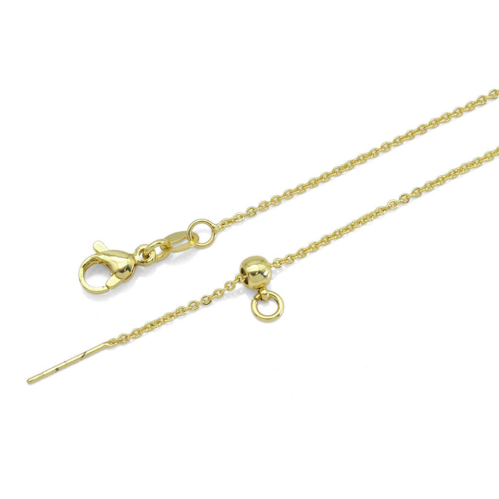 Adjustable Gold Link Chain Dainty Heart Pendant Necklace, Sku#EF499