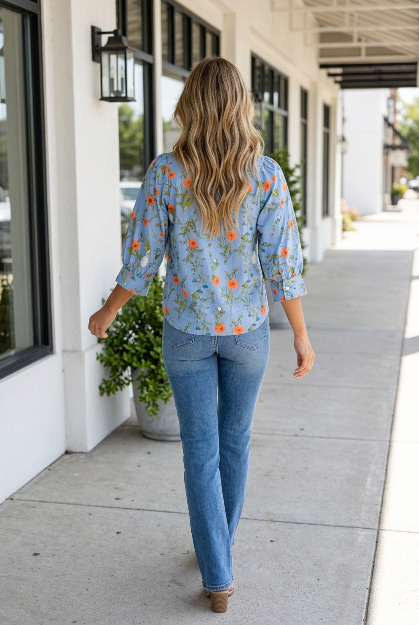 Leslie Sleeve Down Casual Shirt-Threaded Pear