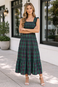 Briella Bodice Tiered Midi Dress-Threaded Pear