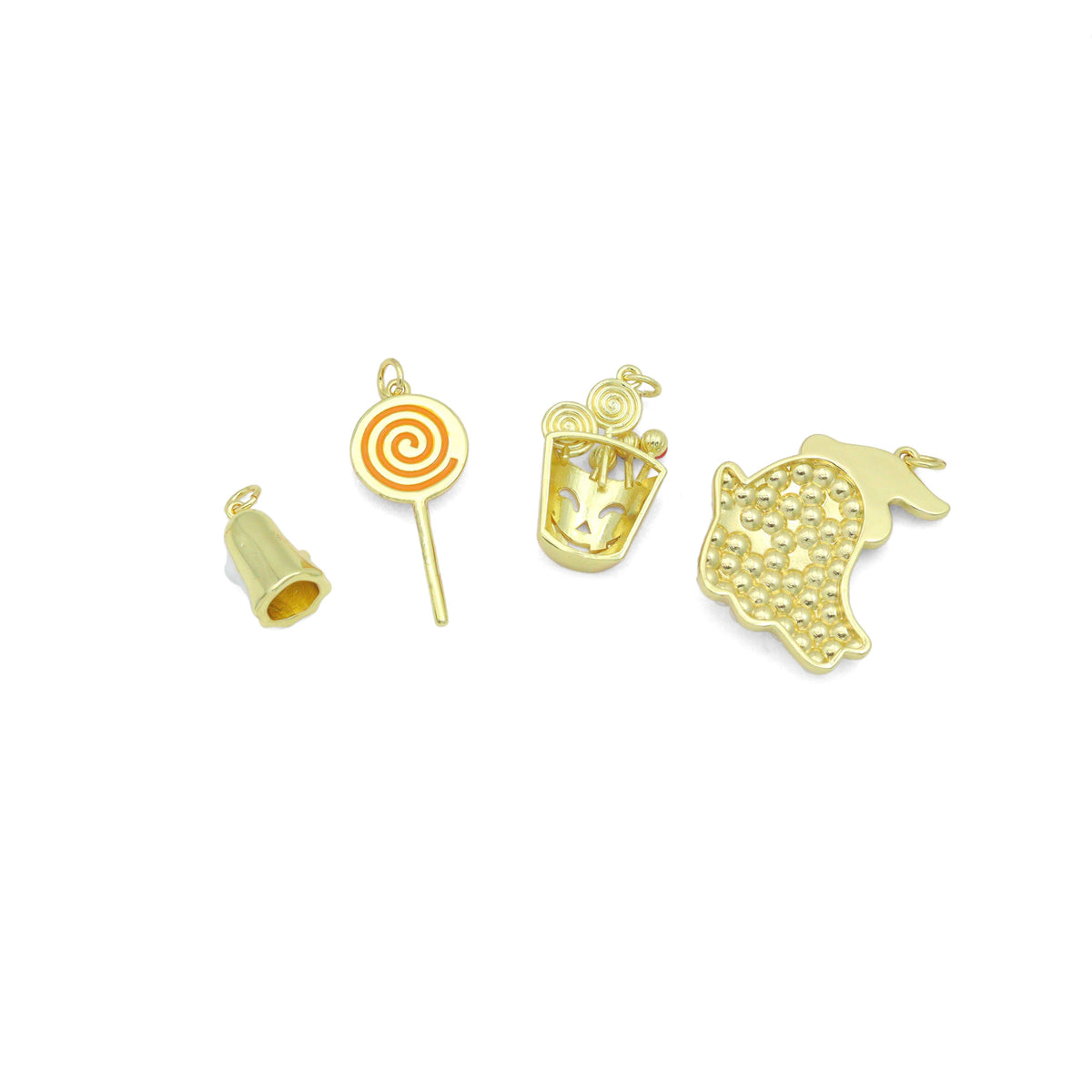 Halloween Boo Ghost Pumpkin Lollipop Candy Basket Charm Pendant, Halloween Sku#A519