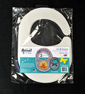 Bosal In-R-Form bibbly bibs in a clear plastic bag with a white bib-shaped insert and printed product label, photographed against a black background.