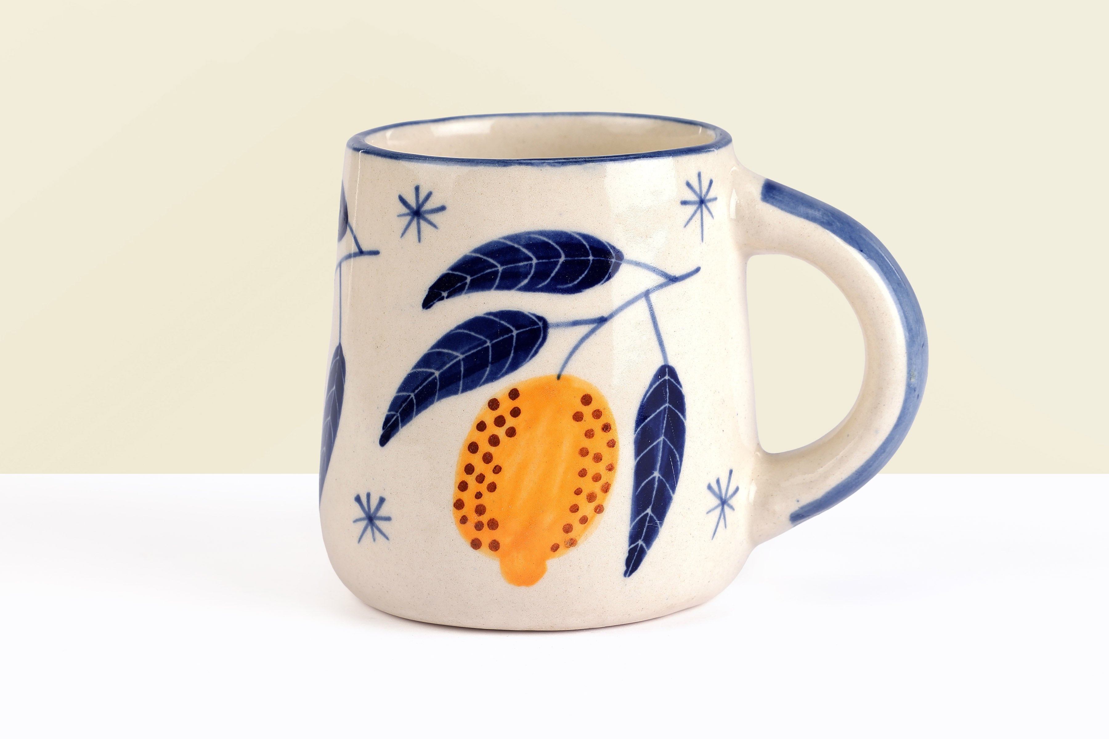 Lemon Coffee Mug- Yellow ,  3.5 X 3 Inches (set of 2)