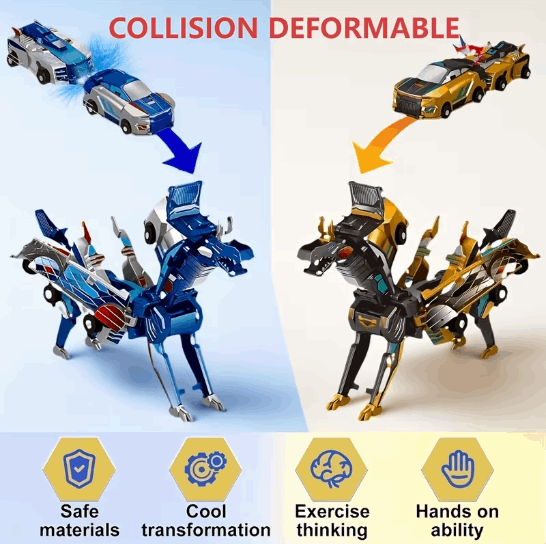 Car & Transforming Dinosaur Toy – Crash-Proof Manual