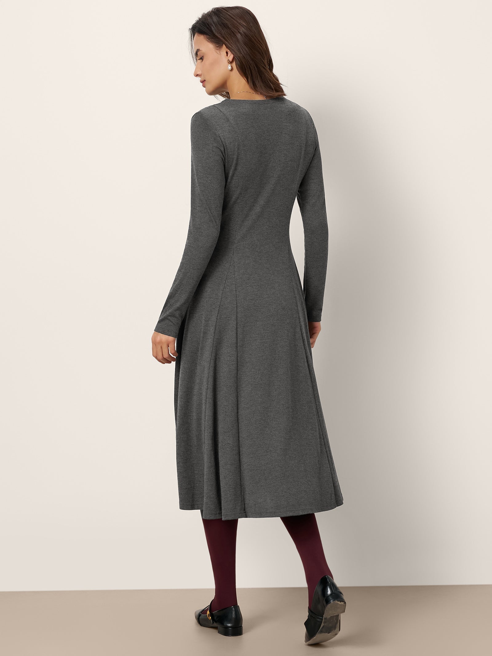 Cashmere Buttoned Panel Midi Dress BREE