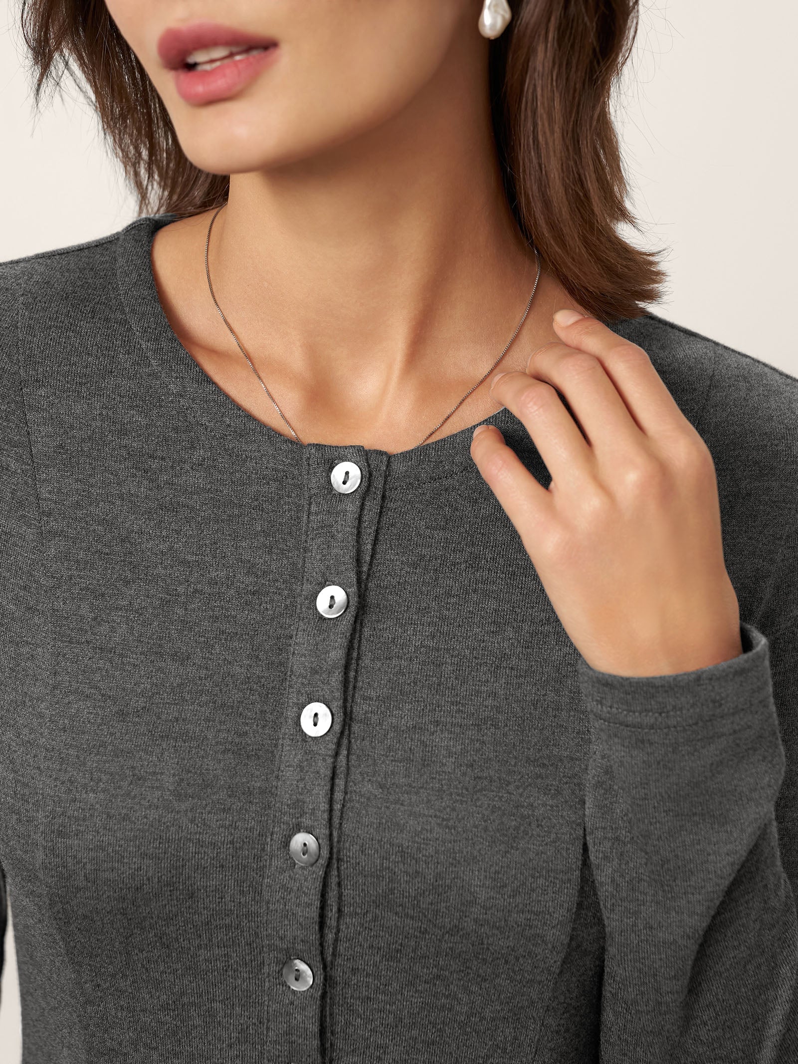 Cashmere Buttoned Panel Midi Dress BREE