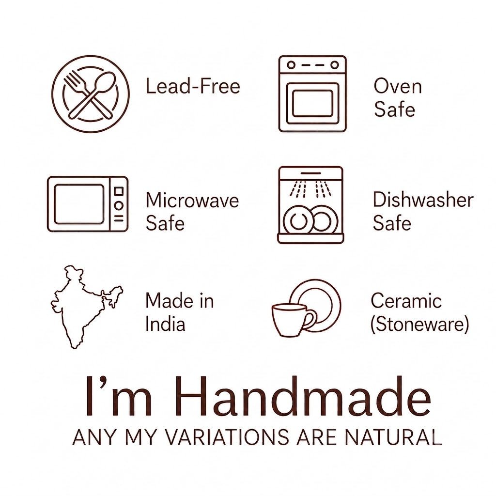 Red Stripe Coffee Cup | Handpainted Stoneware Mug | 7.5oz (Set of 2)