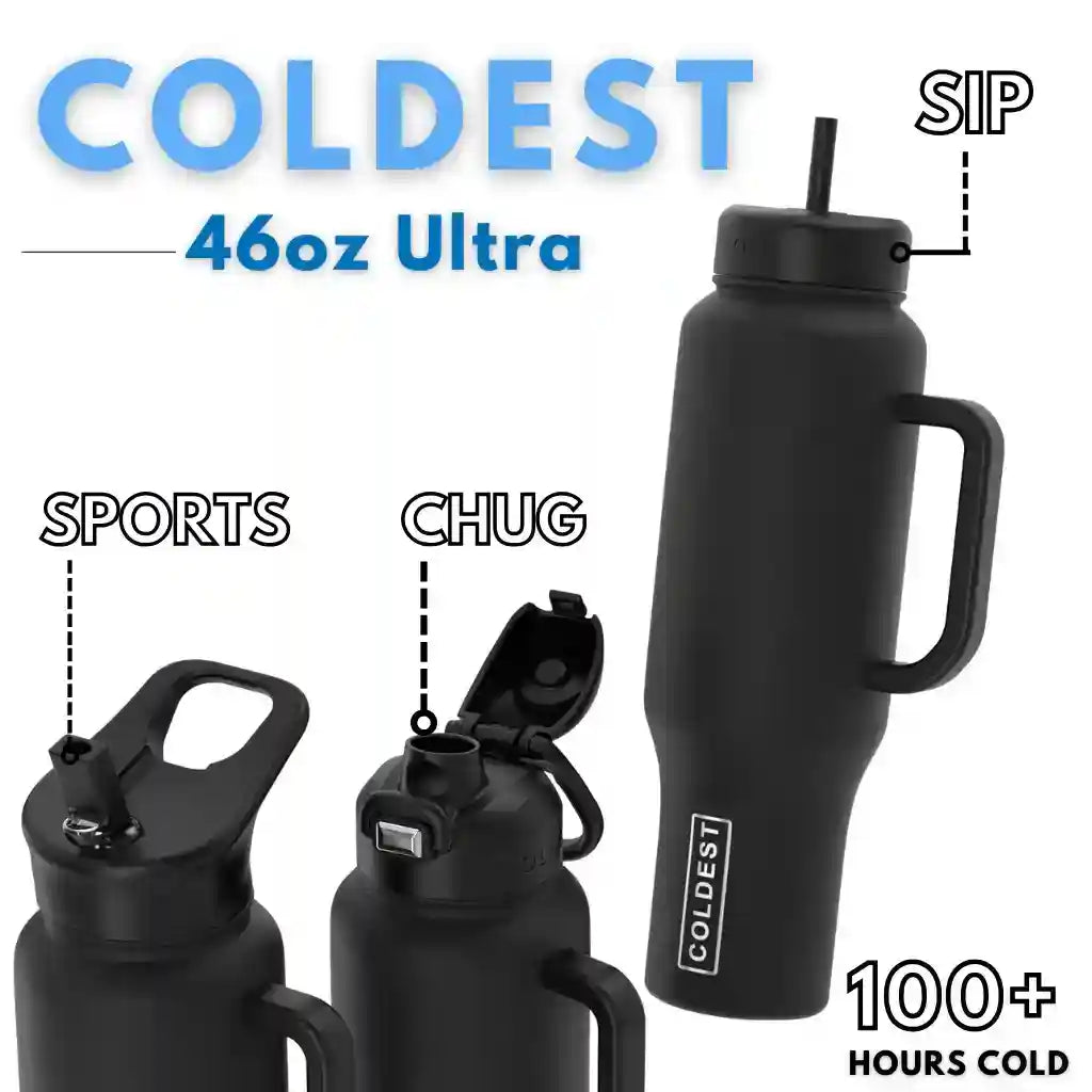 COLDEST 46oz Limitless Ultra v8 Insulated Water Bottle for All-Day Hydration