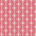 White floral pattern on a red background
