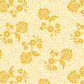 Yellow floral pattern on a light yellow background