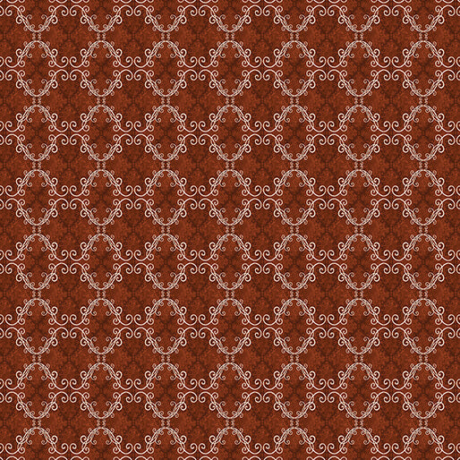 Brown fabric with a white geometric pattern