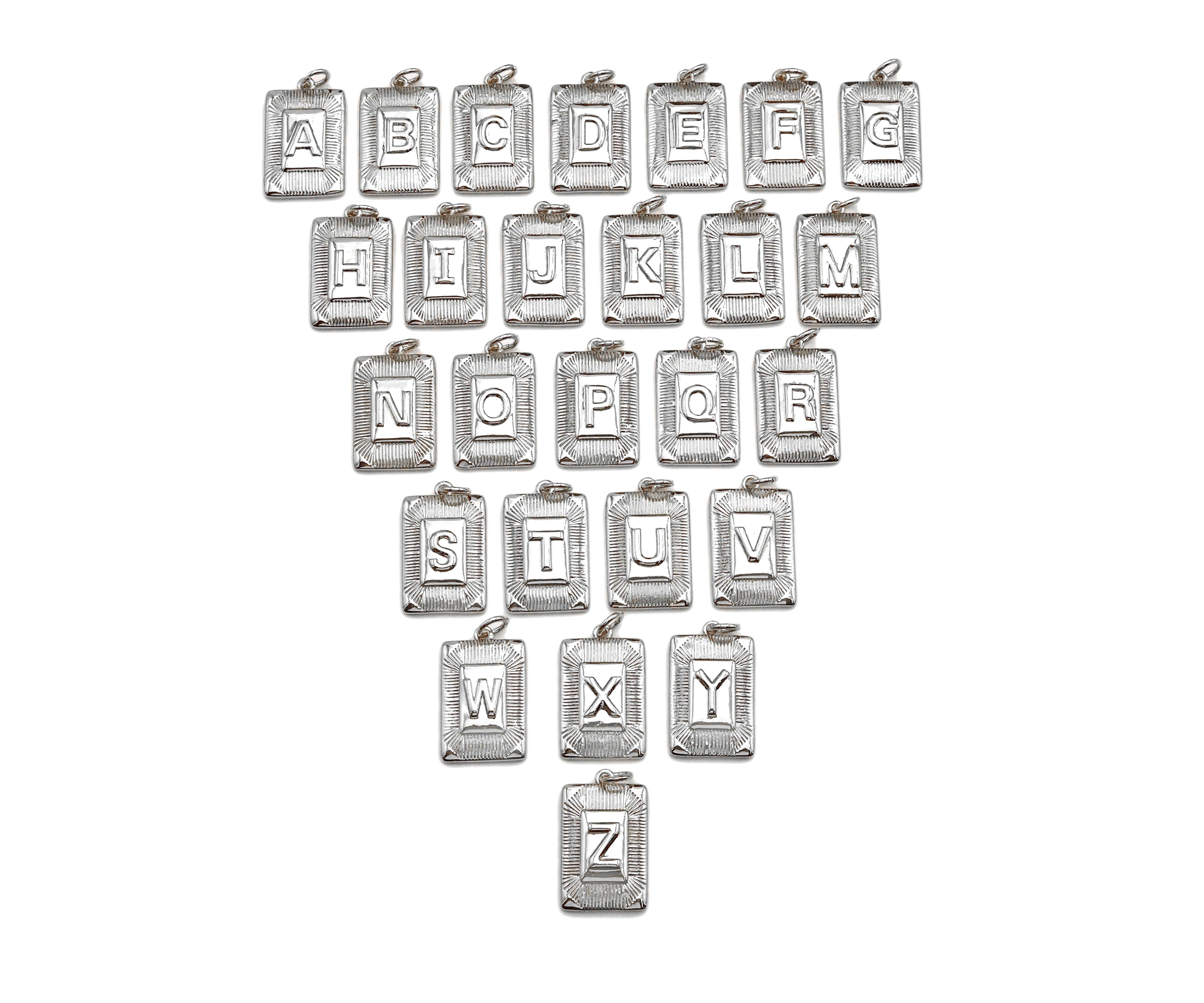 Silver Initial Letter Charm, Alphabet Letter Charm, SKU#F1347C